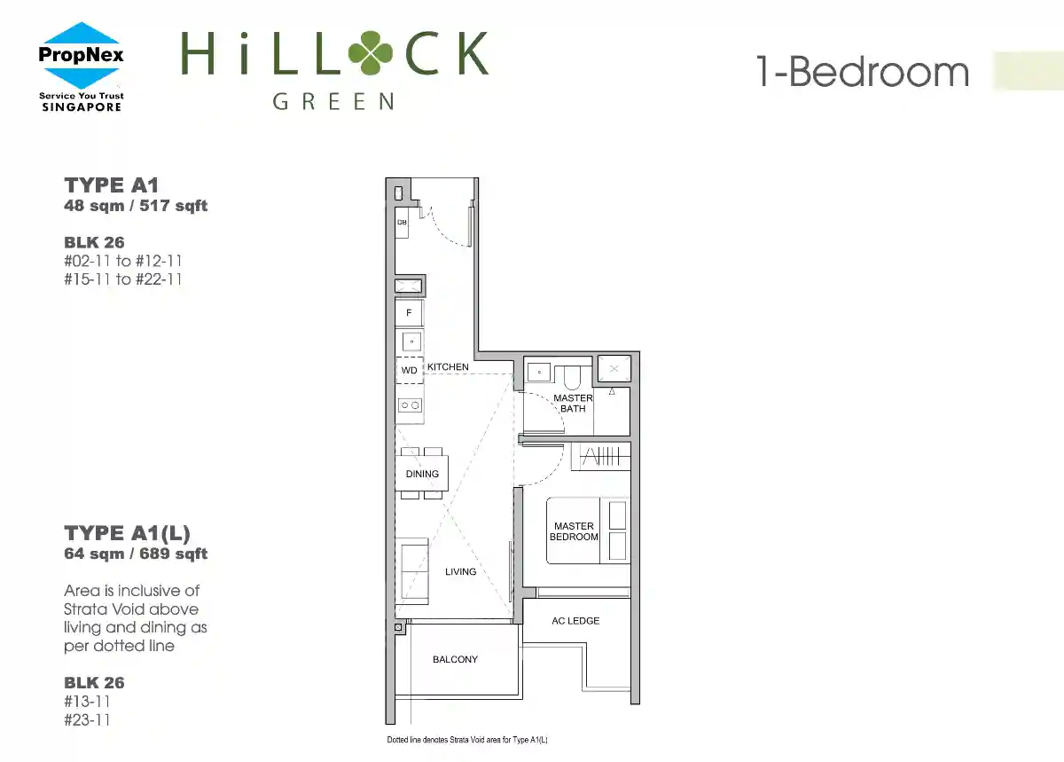 Hillock Green One Bedroom Floor Plan
